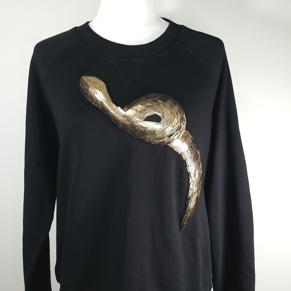 Just CAVALLI Ladies Sweatshirt With 3D Brass Art Design Size S - Picture 2 of 8